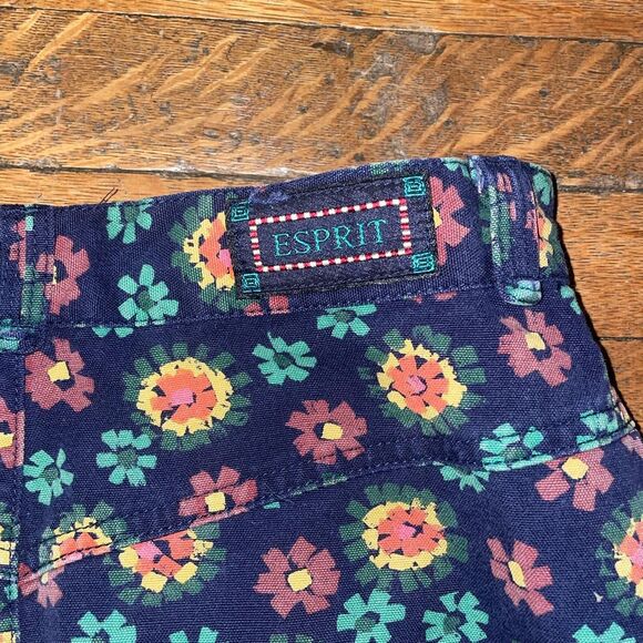 Esprit Women's Navy and Yellow floral Skirt - Picture 3 of 5